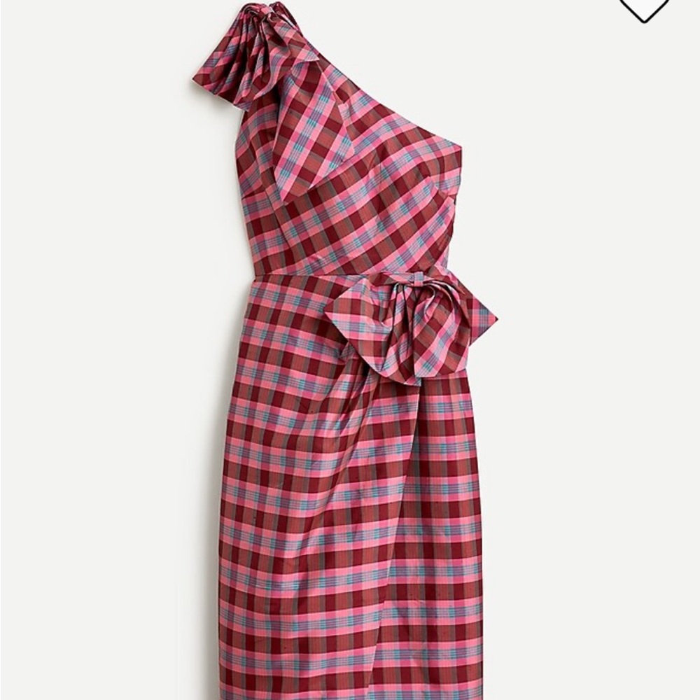 NWT J.Crew Sz 8 One Shoulder Plaid Dress